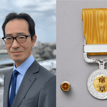 EKO President Hasegawa with Yellow Ribbon