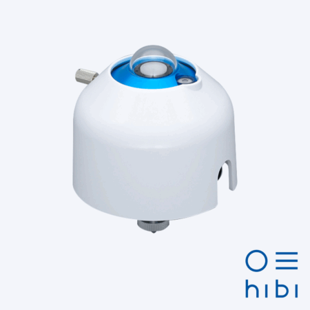 EKO pyranometer with blue dome detail and hibi software logo